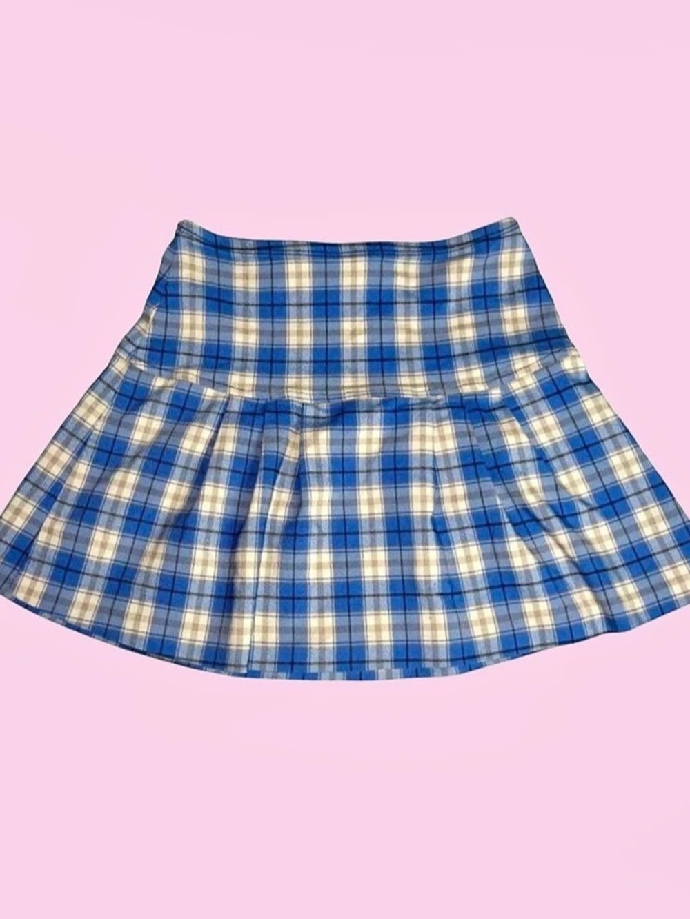 Women's Blue Plaid Skater Skirt